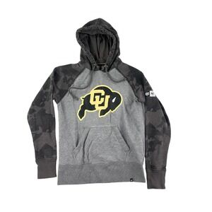 Colorado Buffaloes Hoodie Mens Medium‎ Gray Black Pullover 686 47 CU Buffs